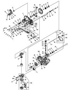 Transmission Diagram and Parts List for SLTX1054VT 13VR92AK009-13WR92AK009-13WR92AK010 Cub Cadet Lawn Tractor